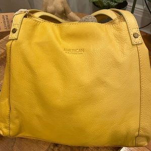 American Leather Yellow Handbag!